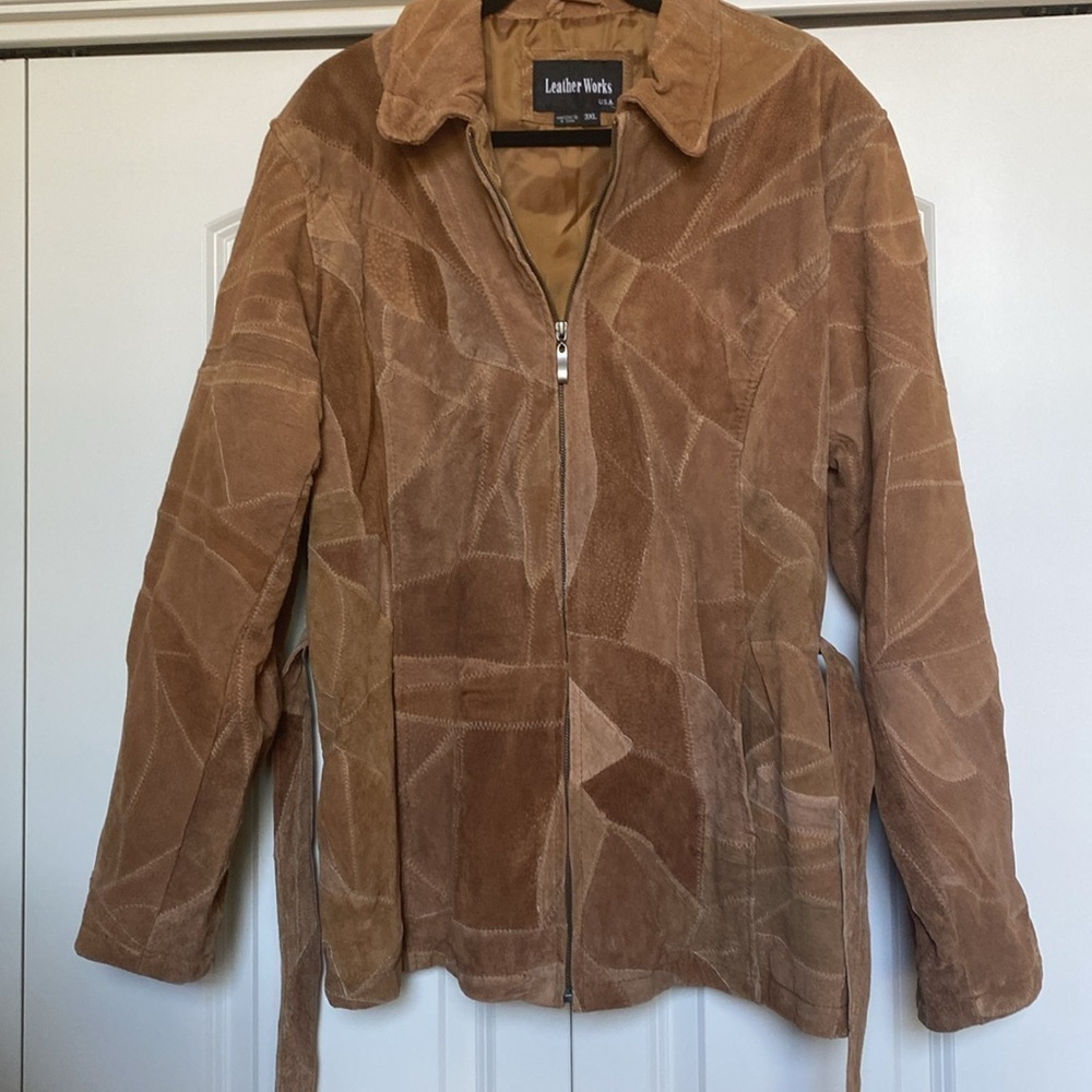 Leather Works Patchwork Leather Jacket Womens 3XL… - image 2
